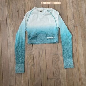 Gymshark cropped blue ombré long sleeve
